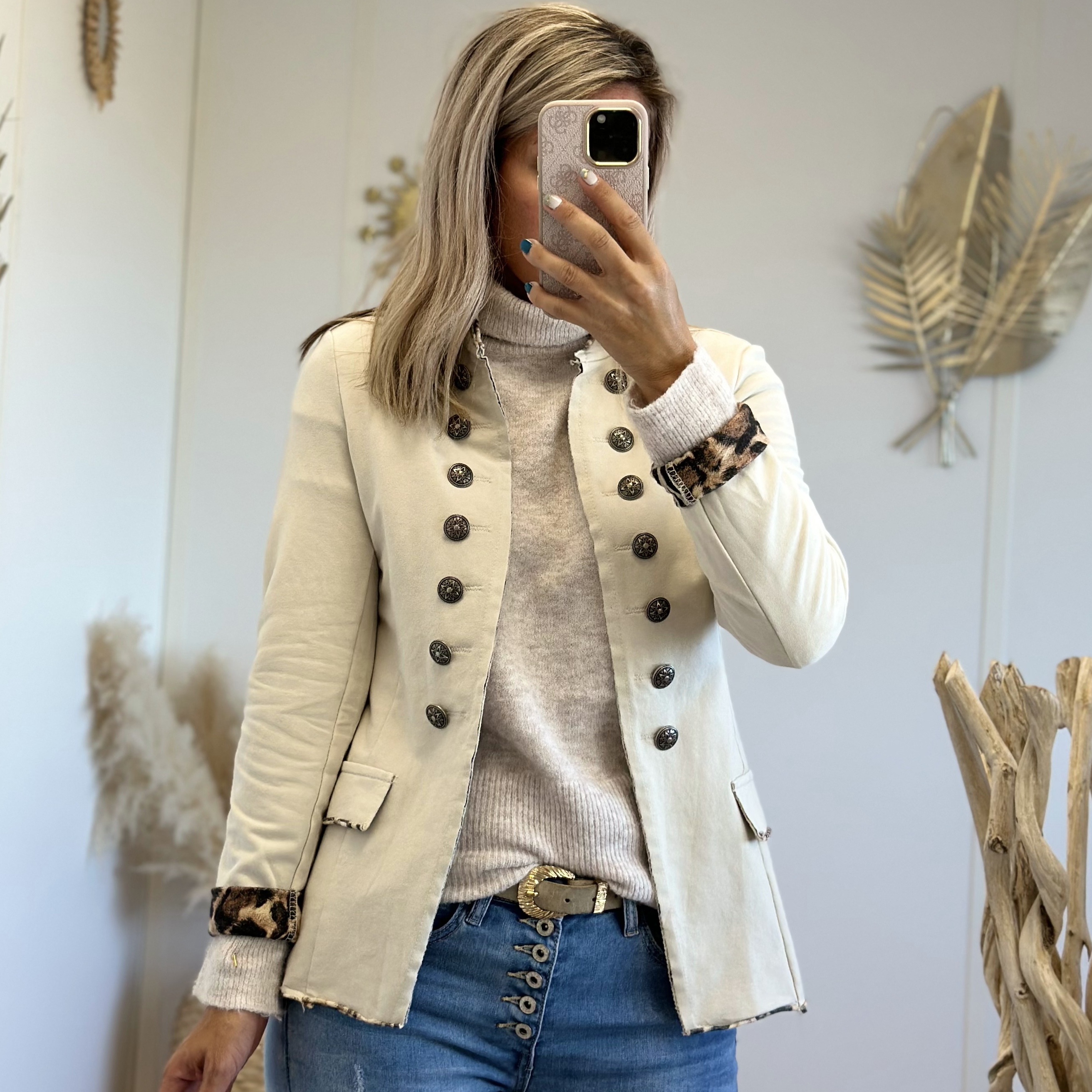 Veste officier beige clair