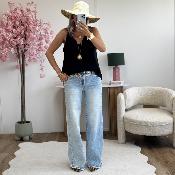 Top Flore noire