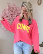 Sweat Iconic fushia jaune