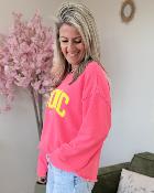 Sweat Iconic fushia jaune