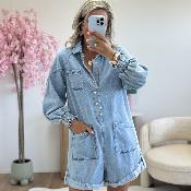 Combi short en jeans