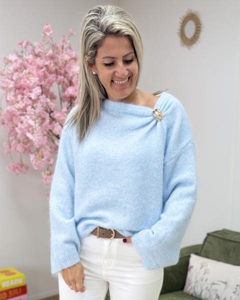 Pull bijoux ciel