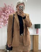 Blazer mi long suédine