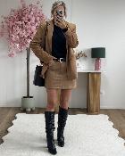 Blazer mi long suédine