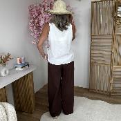 Top Flore blanc