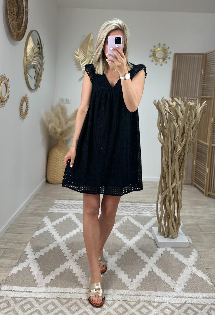 Robe nid d abeille noire