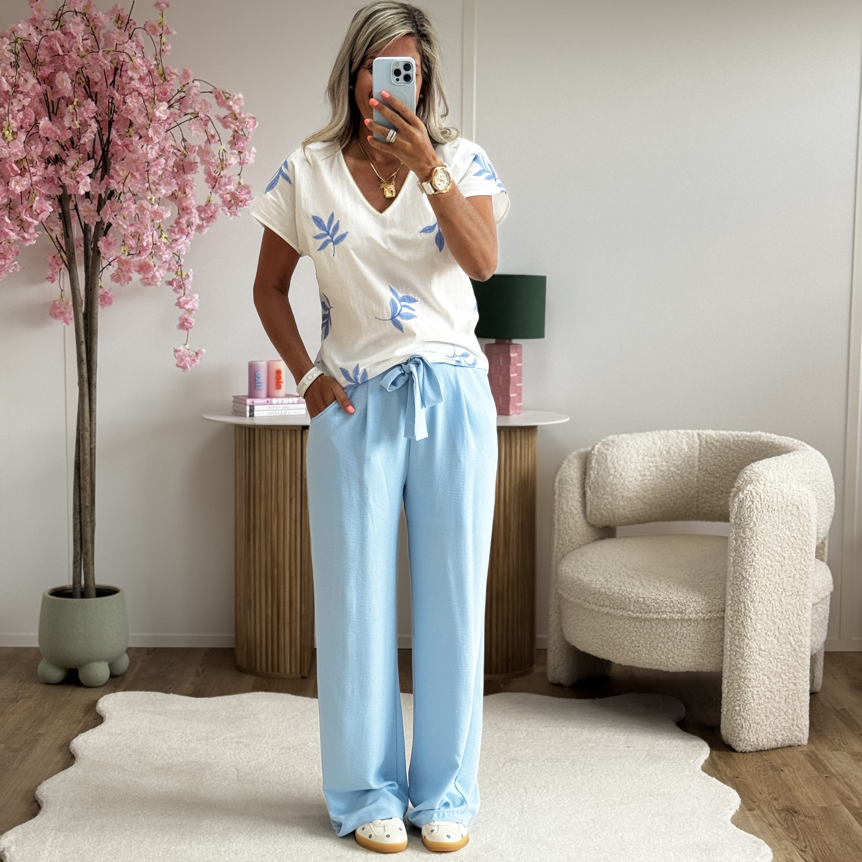 Pantalon Gwladys bleu