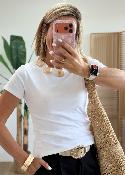 Tee shirt bijoux blanc