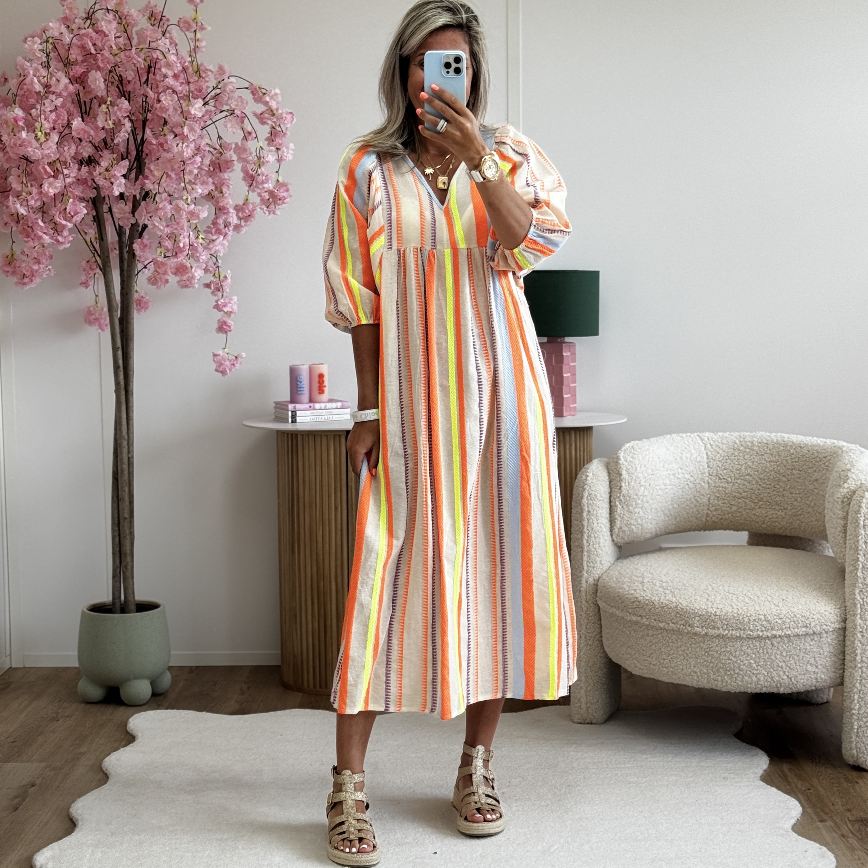 Robe boheme orange