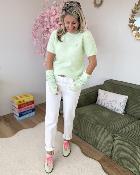 Pull avec mitaines vert