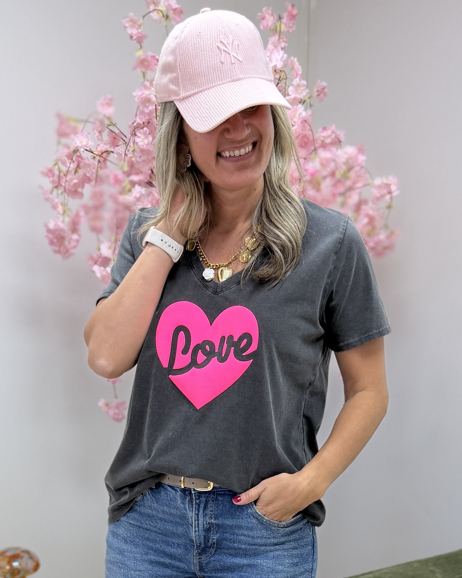 Tee shirt Leslie gris fluo