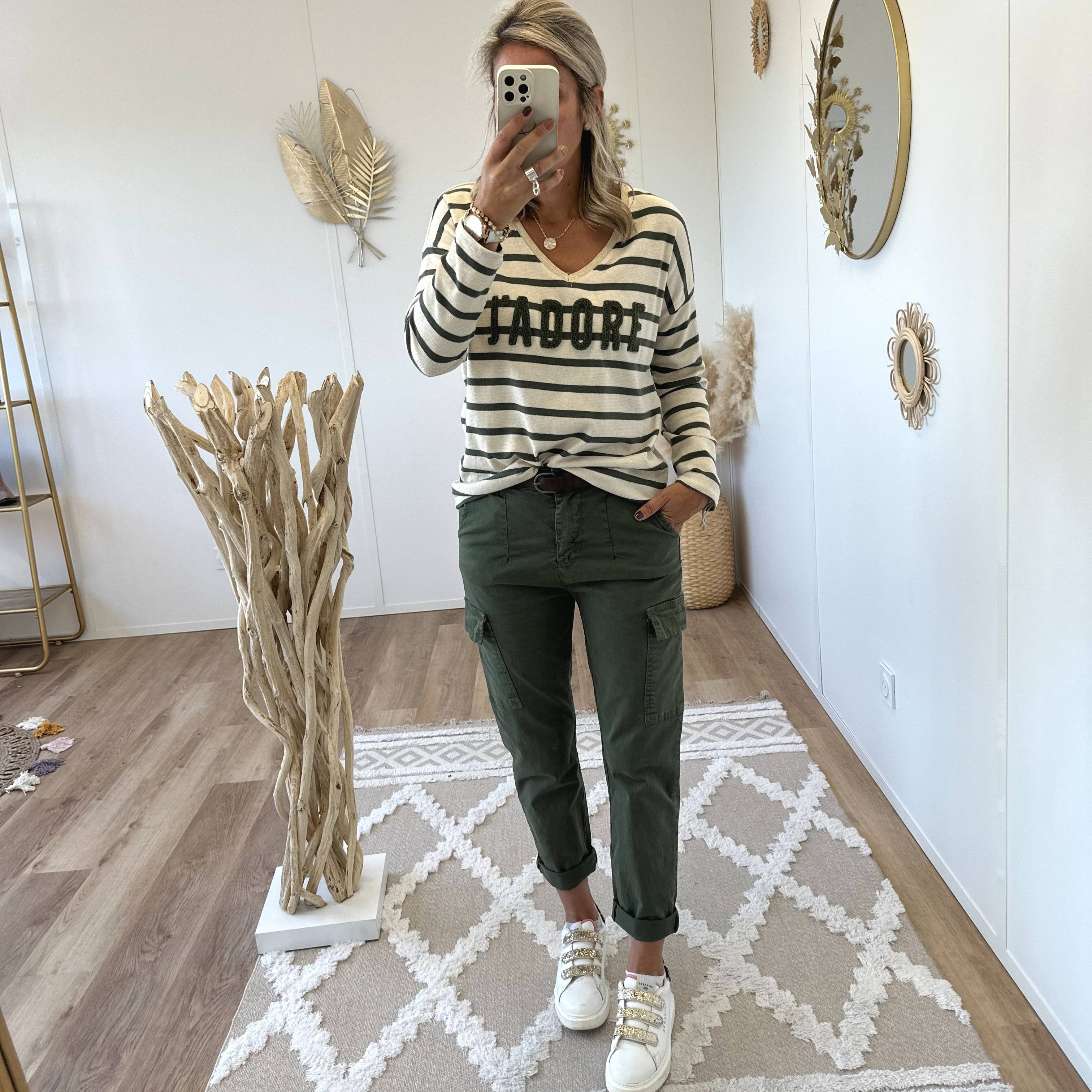 Pantalon cargo kaki