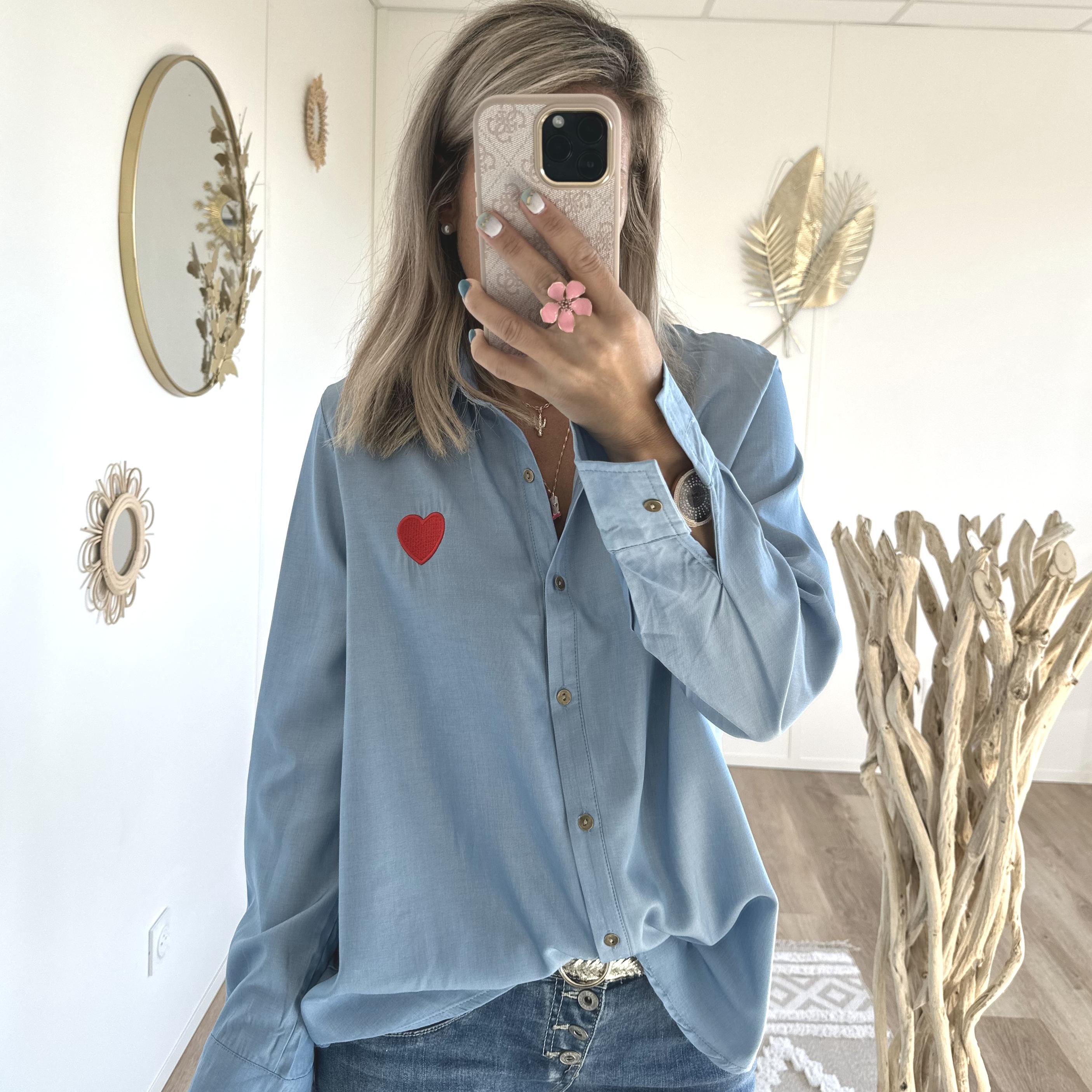Chemise heart coeur rouge