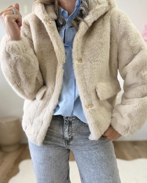 Manteau fausse fourrure 