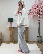 Sweat Amour gris fuschia