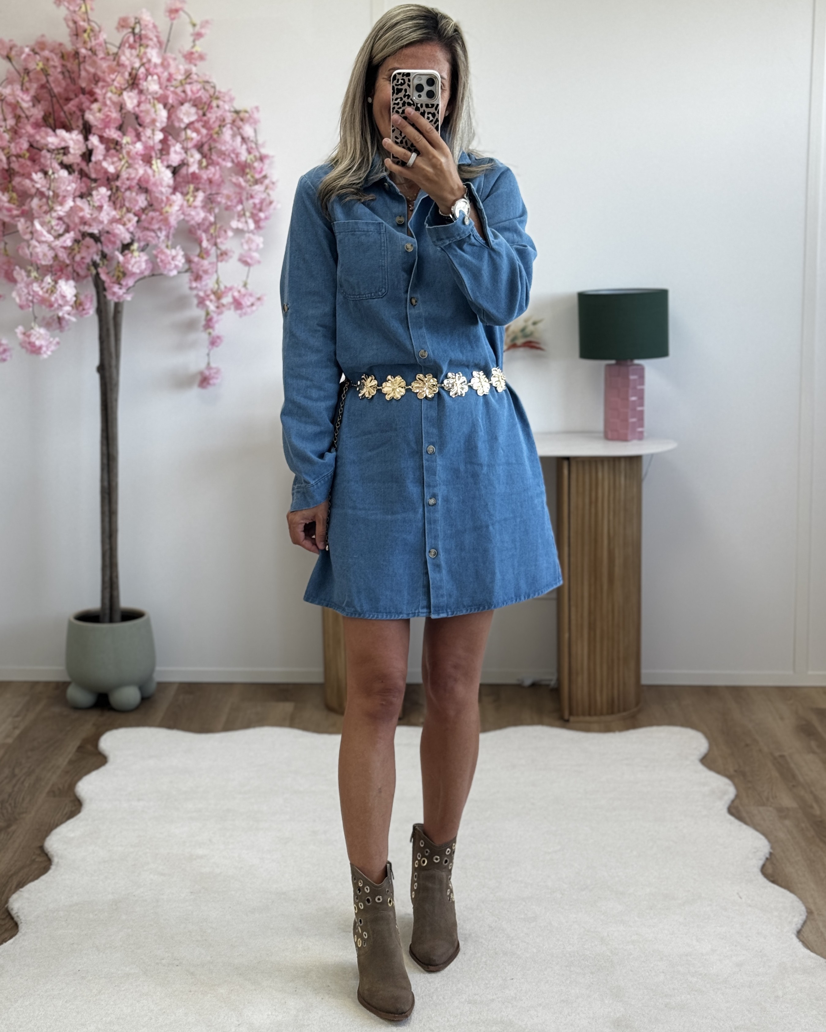 Robe chemise en jeans