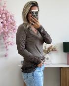 Sous pull dentelle chocolat