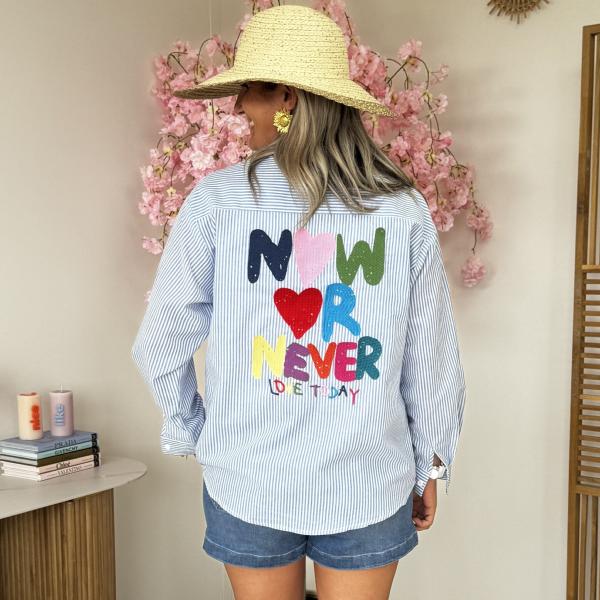 Chemise now never bleu