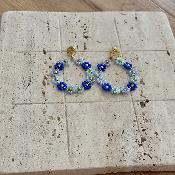 Boucles flowers bleu
