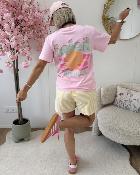 T shirt soleil rivieira rose