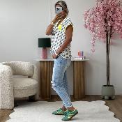 Tee shirt Monica bleu jaune