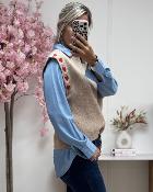 Pull sans manches coeurs