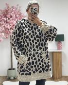 Pull Adele noir beige