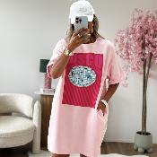 Robe sweat disco rose