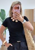 Tee shirt bijoux noir