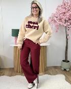Pantalon Amandine bordeaux