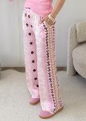 Pantalon en soie rose