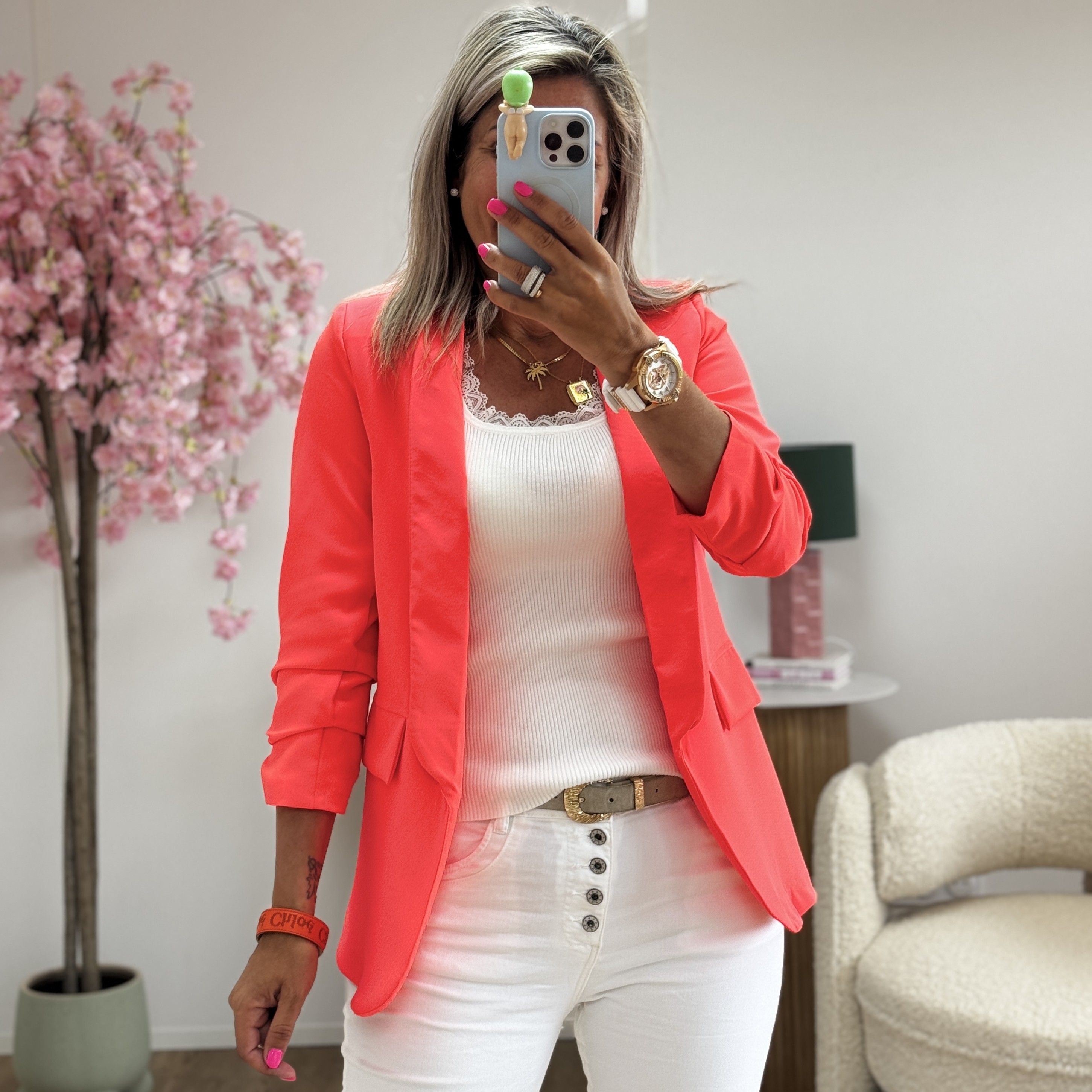 Blazer Louna corail fluo