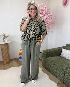 Pantalon gaze de coton kaki