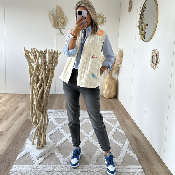 Veste sans manches satinée