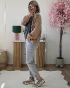 Gilet grosse maille camel