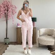 Combi gaze de coton rose clair
