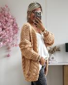 Gilet grosse maille saumon