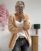 Gilet grosse maille saumon