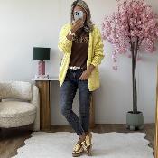 Gilet grosse maille jaune