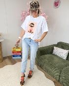 Tee shirt doggy saumon