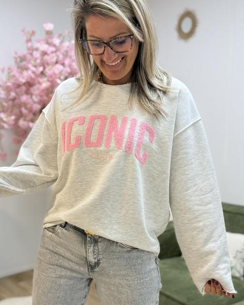 Sweat Iconic gris rose