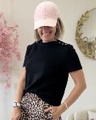 Tee shirt strass noir (du 34 au 38)