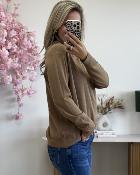 Pull col roulé marron