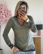 Sous pull dentelle kaki