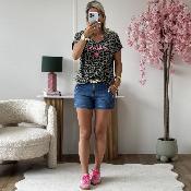 Tee shirt leolove rose fluo