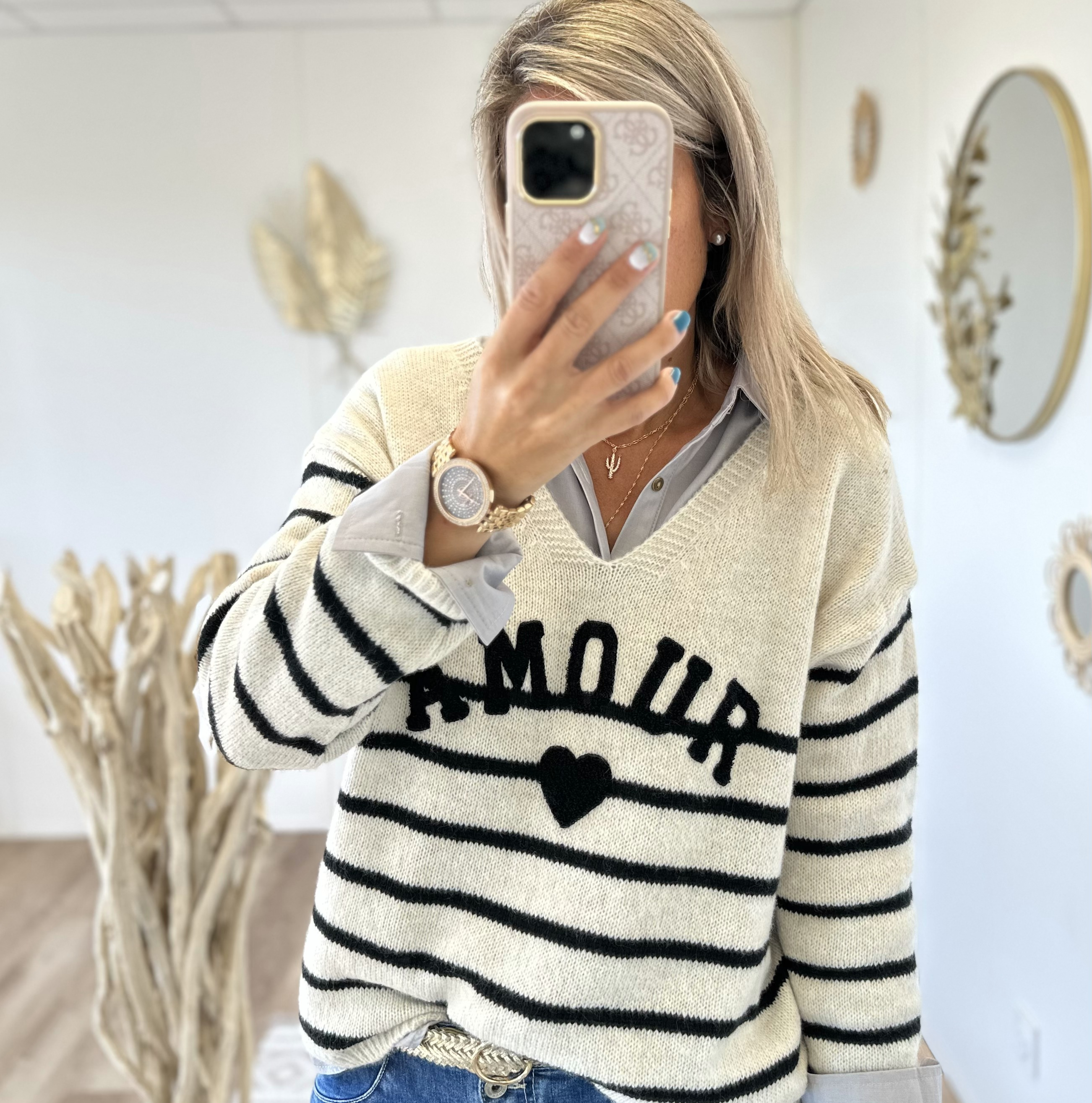 Pull Amour noir
