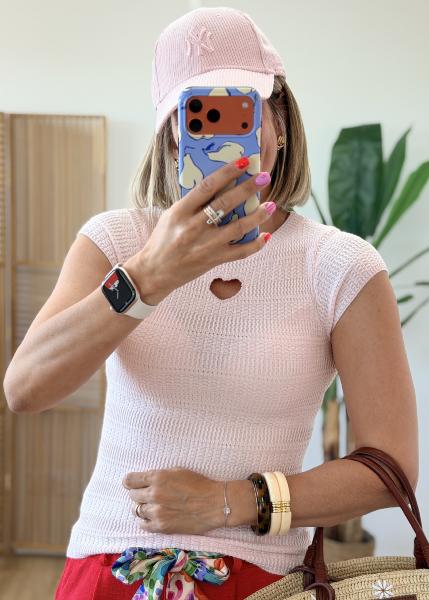 Pull coeur rose (du 34 au 38)