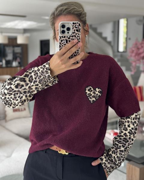 Pull Samuel bordeaux