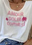 Tee shirt amour soleil rose