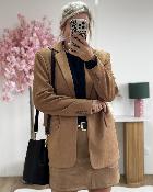 Blazer mi long suédine